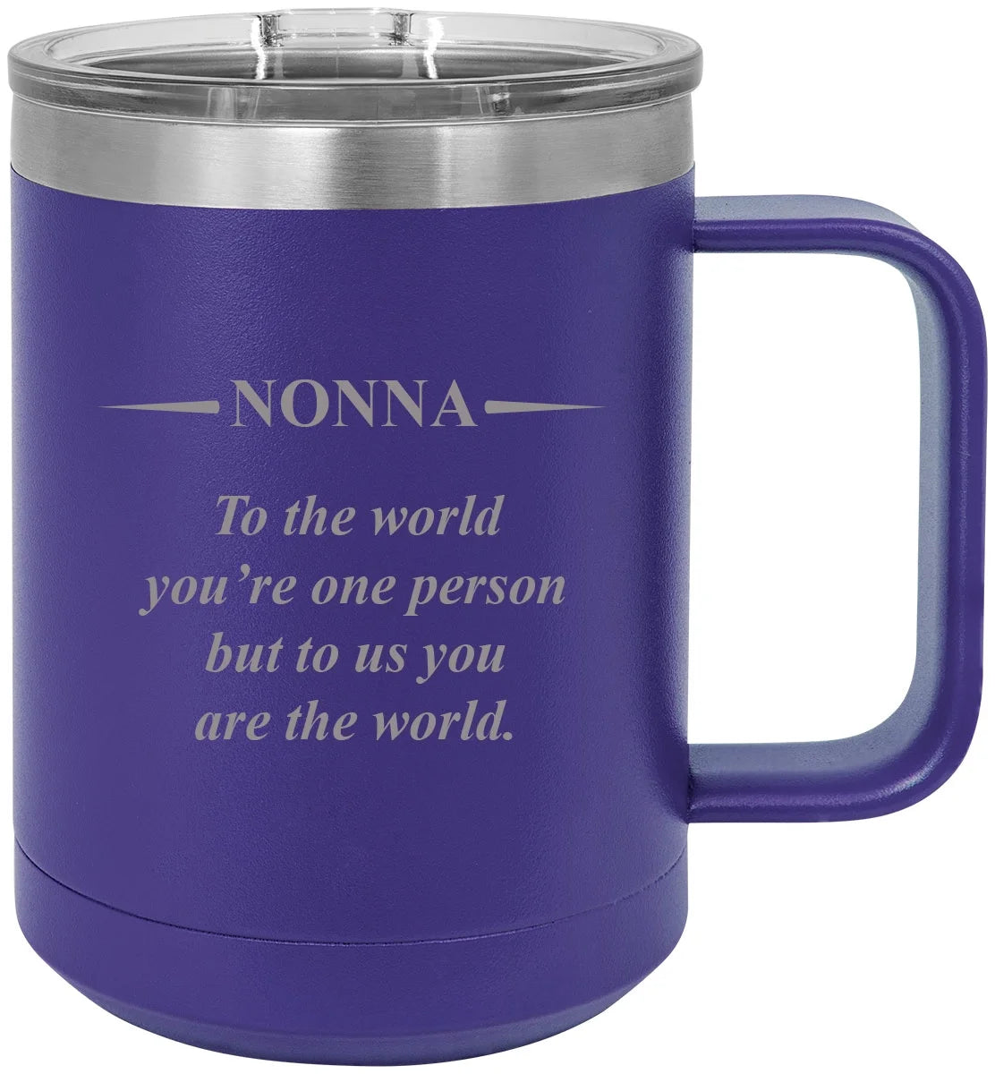 Purple Stainless Steel Engraved Travel Coffee Mug with Slider Lid H3006