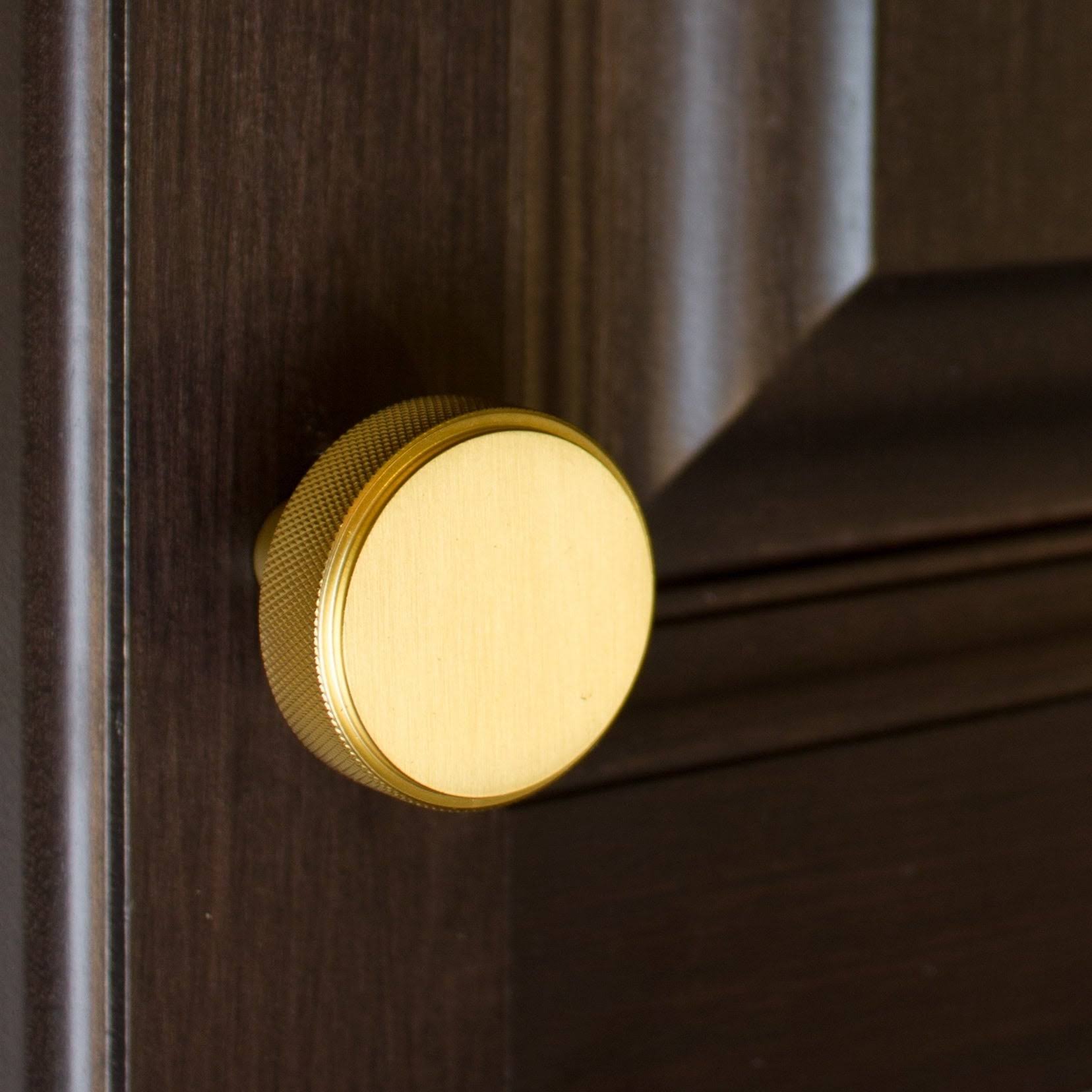 Satin Gold Solid Round Cabinet Knob, Pack of 5 F402874