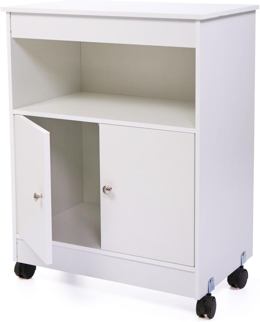 Wood Kitchen Microwave Storage Cabinet Cart Hutch E896