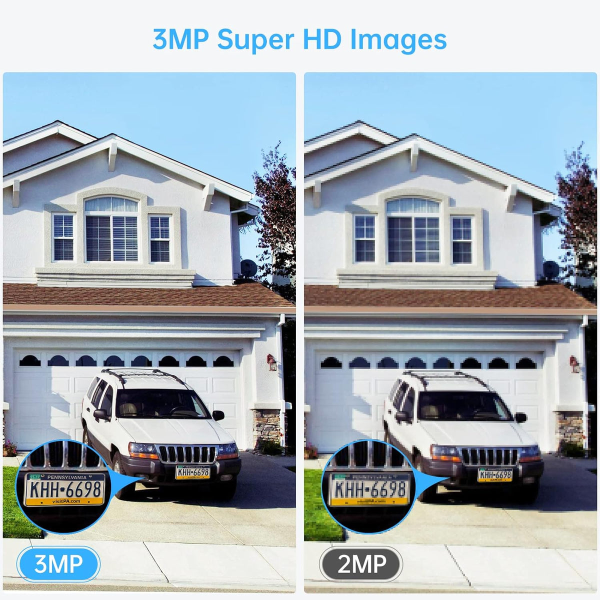 4pcs 3MP Wireless Security Camera System with Audio, Night Vision M172