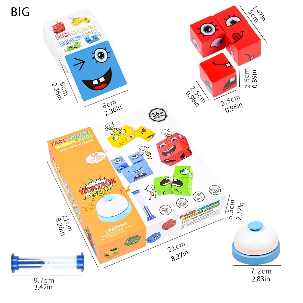 Wood Puzzle Montessori Expression Building Blocks Board Game I190