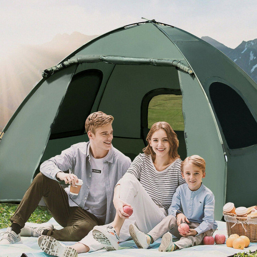2-Person Foldable Camping Tent Cot with Air Mattress and Sleeping Bag O5020