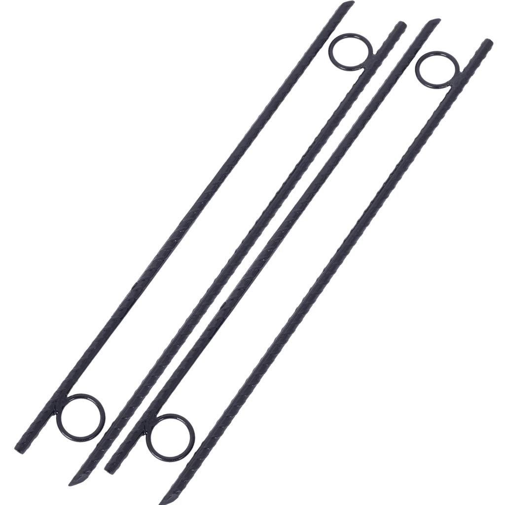 3/8x 18 Inch Steel Tent Canopy Ground Stakes with Angled Ends and 1 Inch Loops F9183