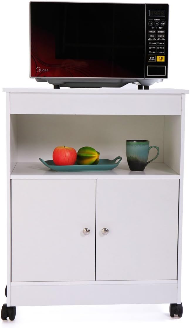 Wood Kitchen Microwave Storage Cabinet Cart Hutch E896