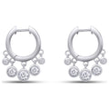 14K White Gold Over Sterling Silver Moissanite Hoop Earring I6752