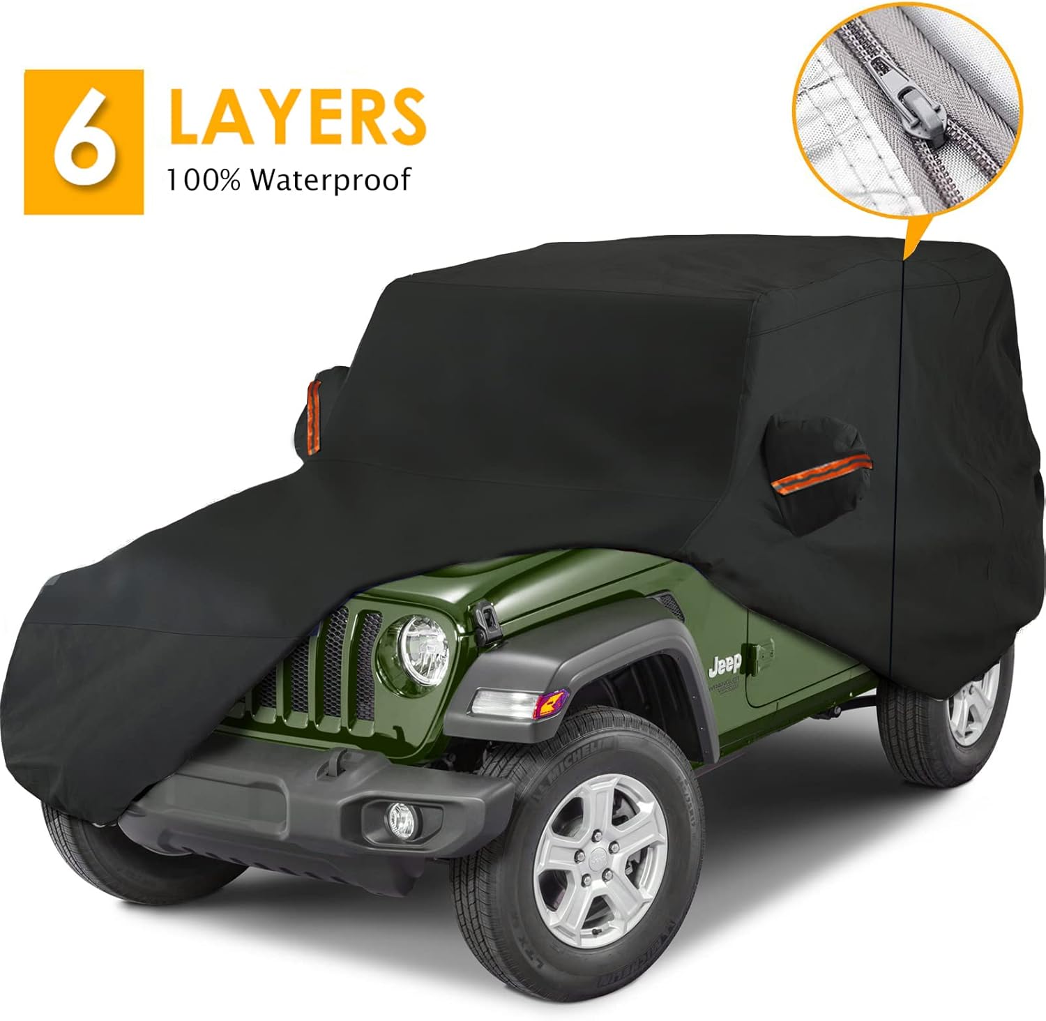 Gray Waterproof Car Cover for Wrangler 4 Door, Pack of 2 B55889