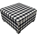 Black/White Cotton Square Plaid Storage Ottoman V22693