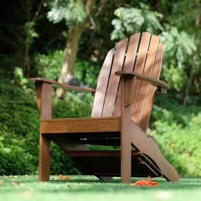 Solid Wood Adirondack Chair with Table Natural P945433