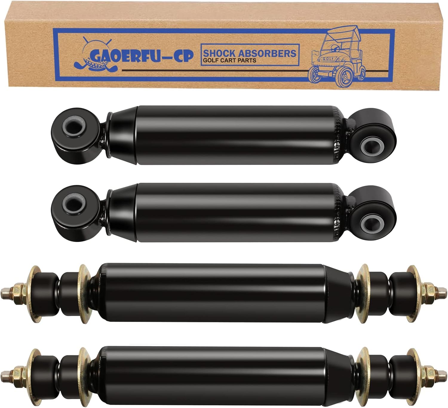 Front and Rear Shock Absorbers for Club Car DS G&E 1988-up, Precedent G&E 2004-up, 4pcs J3265
