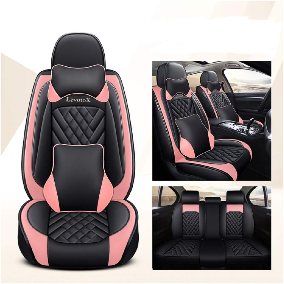 L-Black-Beige 5 Seats Full Set Car Seat Covers F139389
