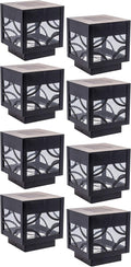 12 Pack Black Solar Powered LED Post Cap Light A462