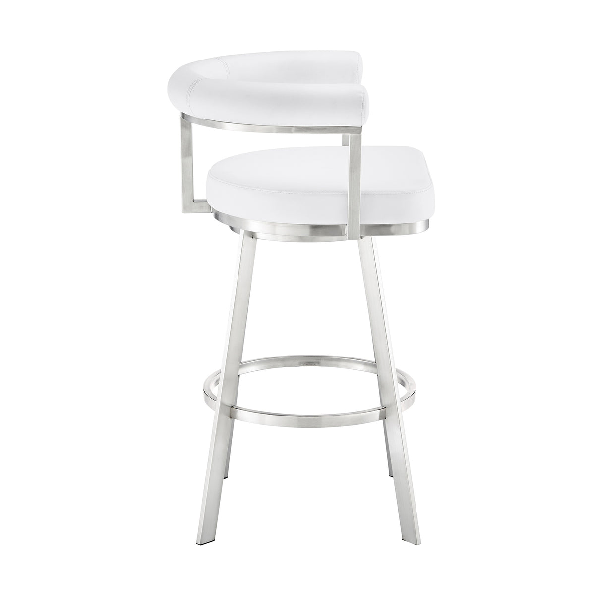 White/Chrome Swivel Bar Stool W146522