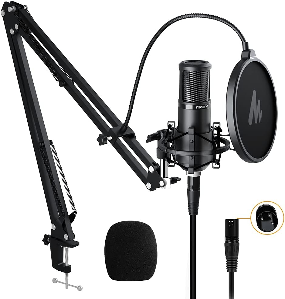 XLR Condenser Microphone Kit, Cardioid Studio Condenser Recording Mic, Pack of 2 R570671