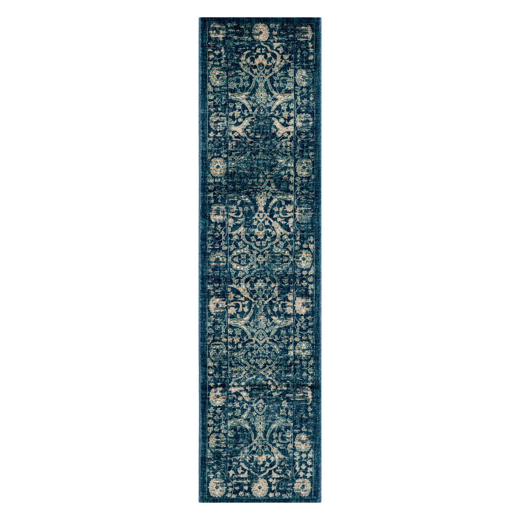 Navy / Beige Runner Rug S121