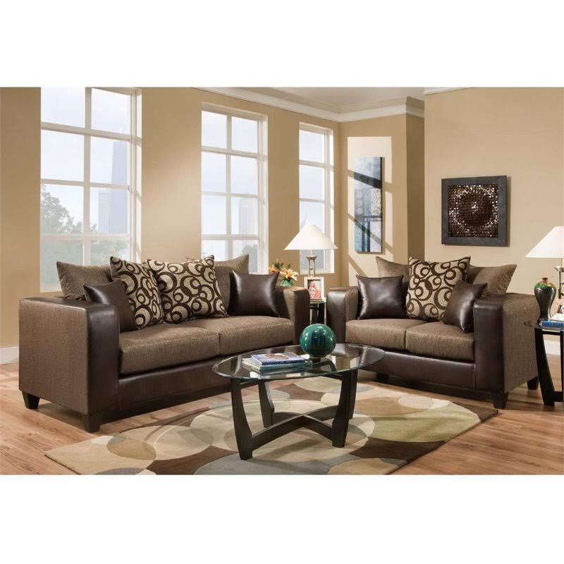 Espresso Chenille Loveseat L18735