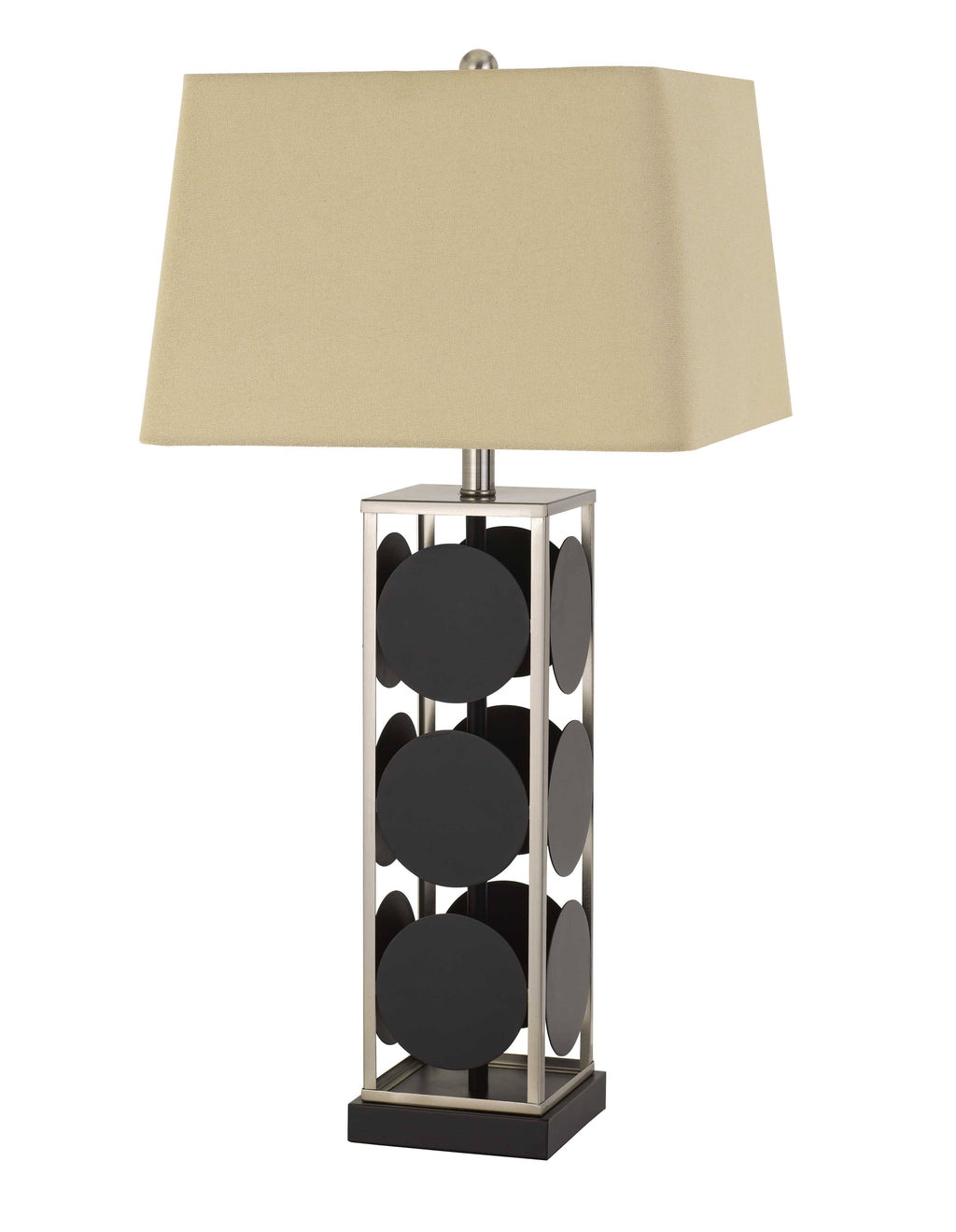 Black Table Lamp with Antique Silver K122