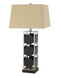 Black Table Lamp with Antique Silver K122