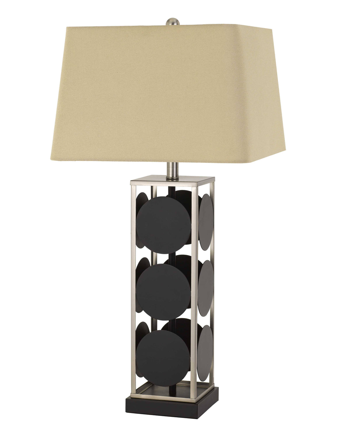 Black Table Lamp with Antique Silver K122