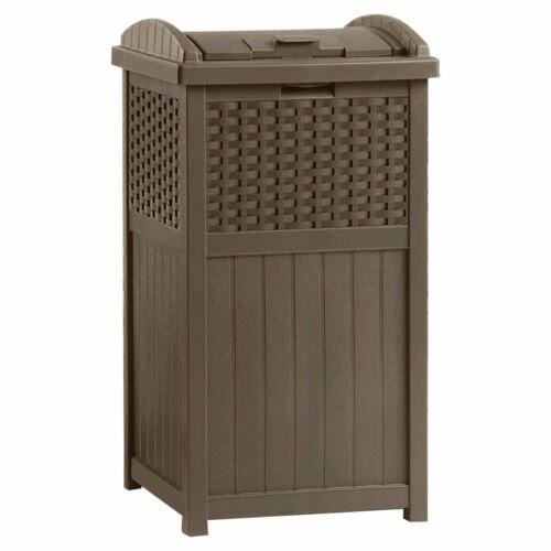 33 Gallon Beige and Brown 2 Pack Garbage Container P256