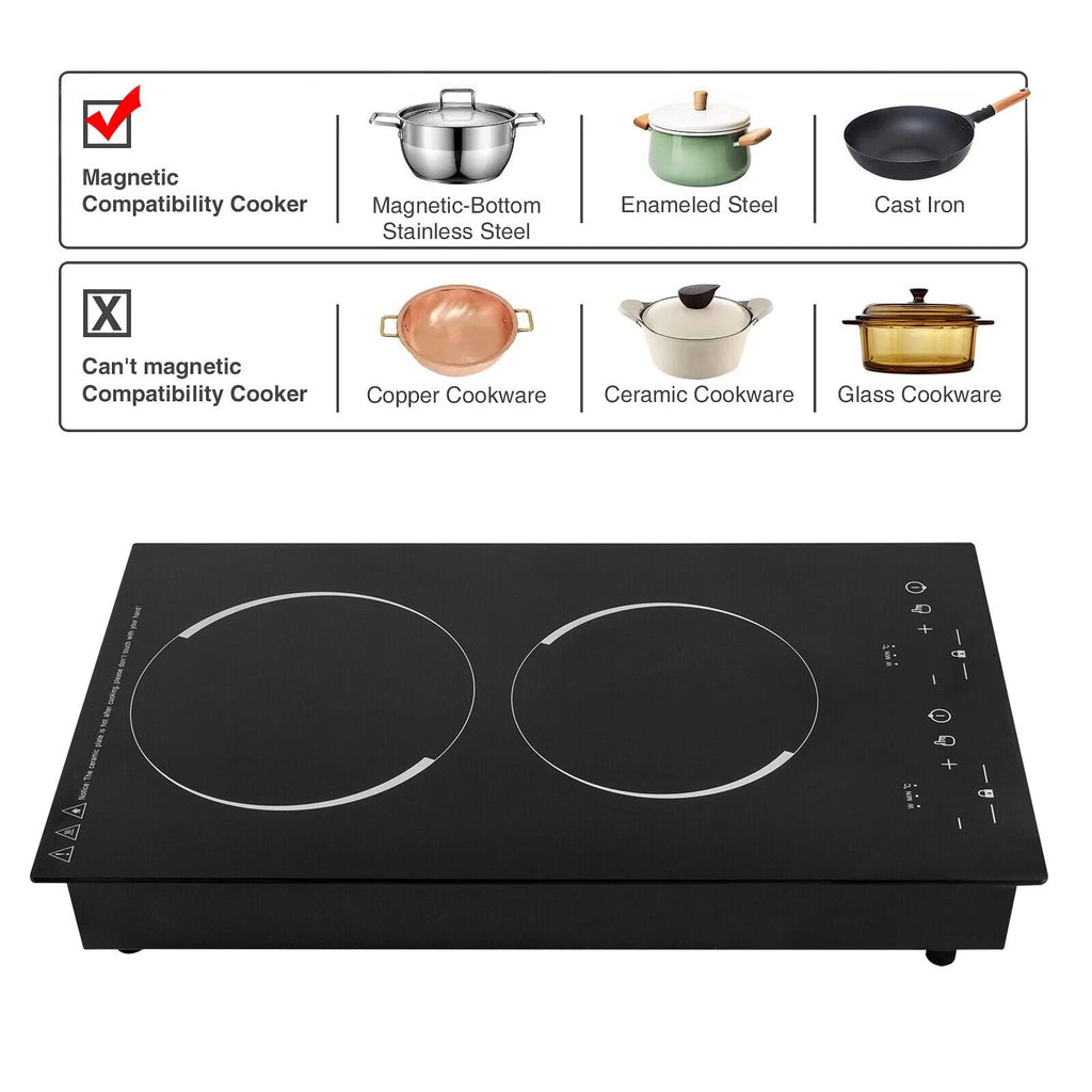 Double Induction Cooktop with 2 Burner Independent Control 1200W+1100W G425