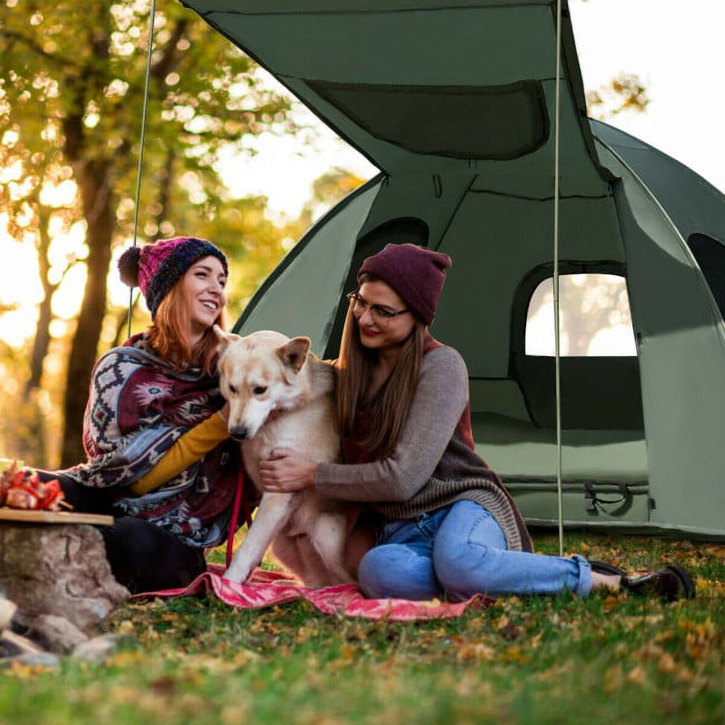 2-Person Foldable Camping Tent Cot with Air Mattress and Sleeping Bag O5020