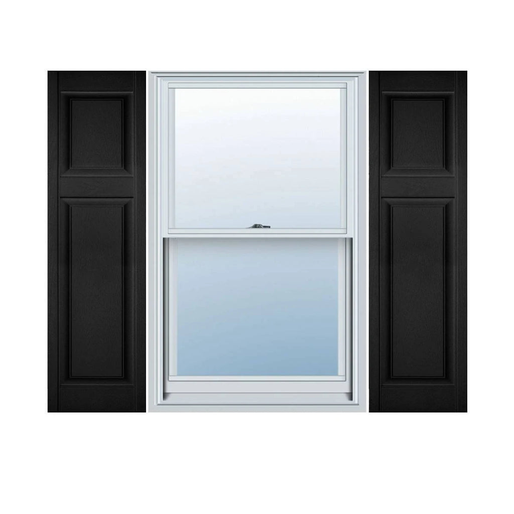 Black Vinyl Raised Panel Shutters Pair B287067