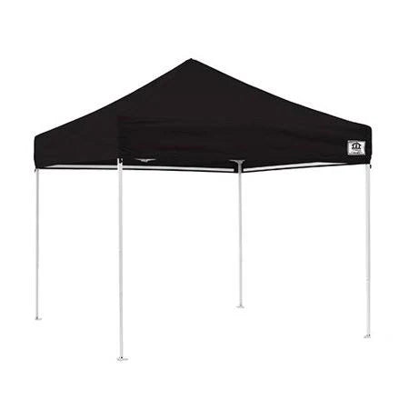 10x10 Pop Up Canopy Tent with Mesh Sidewalls, Steel Frame, Black F469
