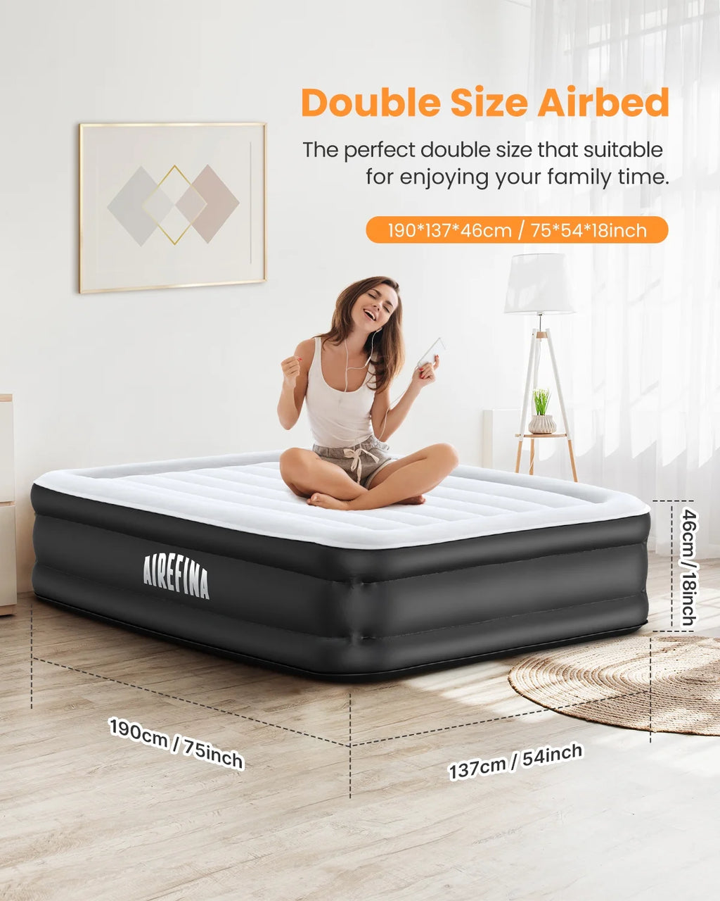 Full Size Air Mattress with Built-in Pump K988797