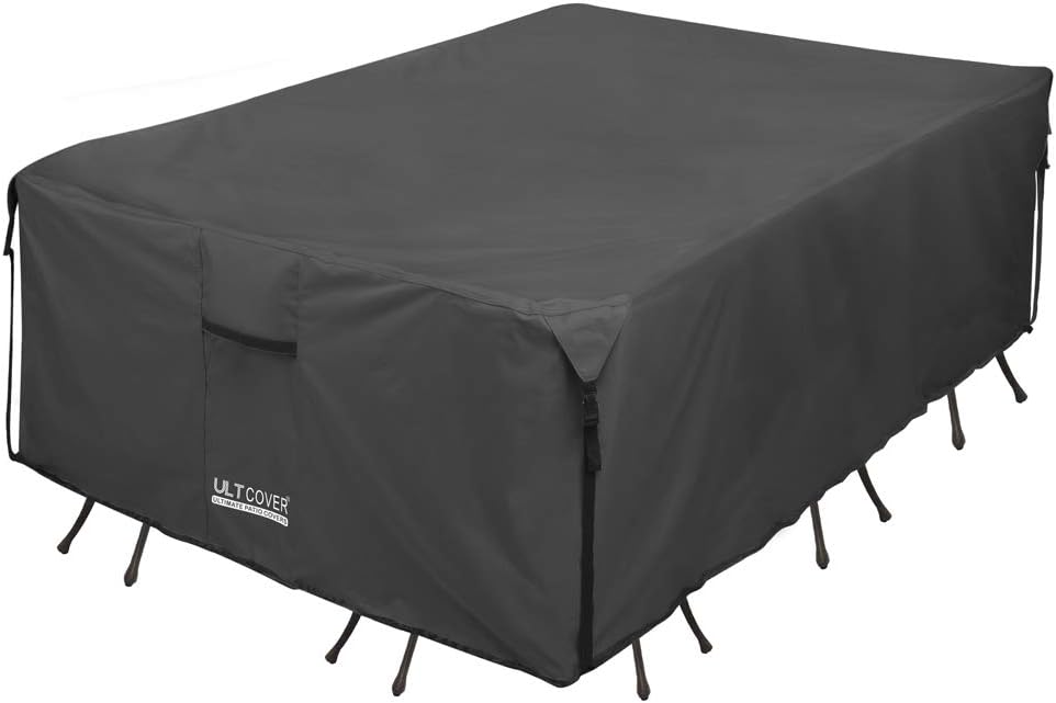 Black Waterproof Patio Table and Chair Cover 136 x 74 inch M9609