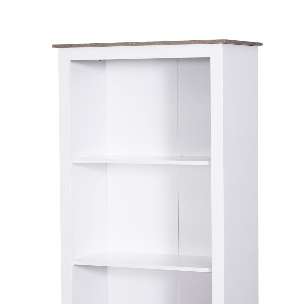 White Wood Free Standing Bathroom Linen Tower Storage Cabinet K954686