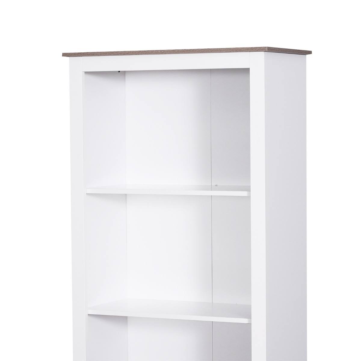 White Wood Free Standing Bathroom Linen Tower Storage Cabinet K954686