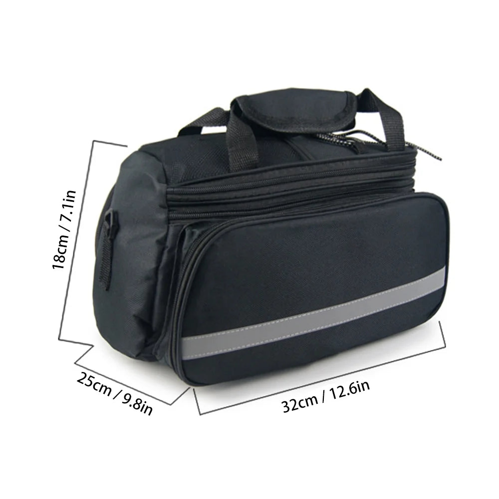 Rear Seat Bag Expandable MTB Bike Rack Bag with Rain Cover E528874