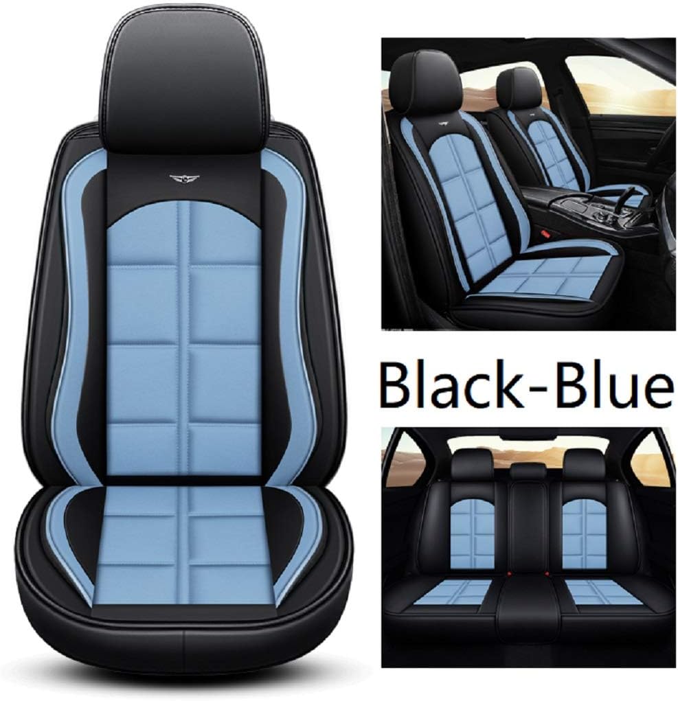 Black-Blue Waterproof Leather Car Seat Covers O12840