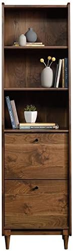 Vintage Wood 3 Shelf Bookcase with File Drawer N3282