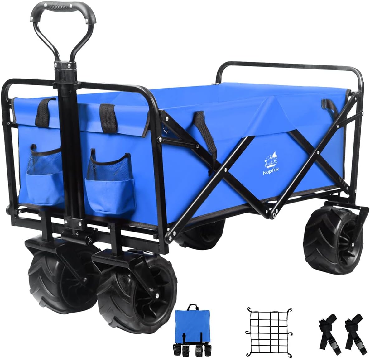 Black Heavy Duty Folding Utility Cart with Universal Wheels Adjustable Handle P20283