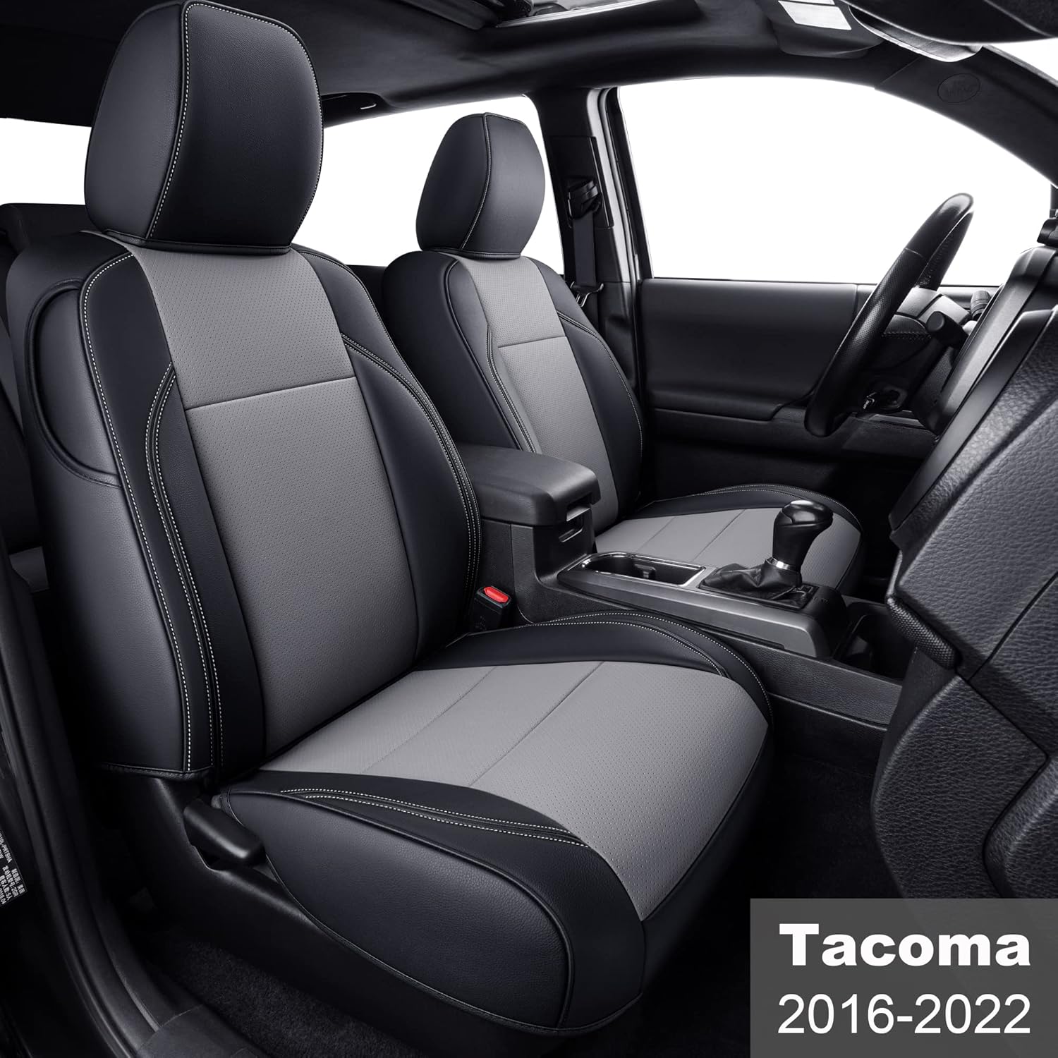 Black & Red Faux Leather Seat Covers A14039
