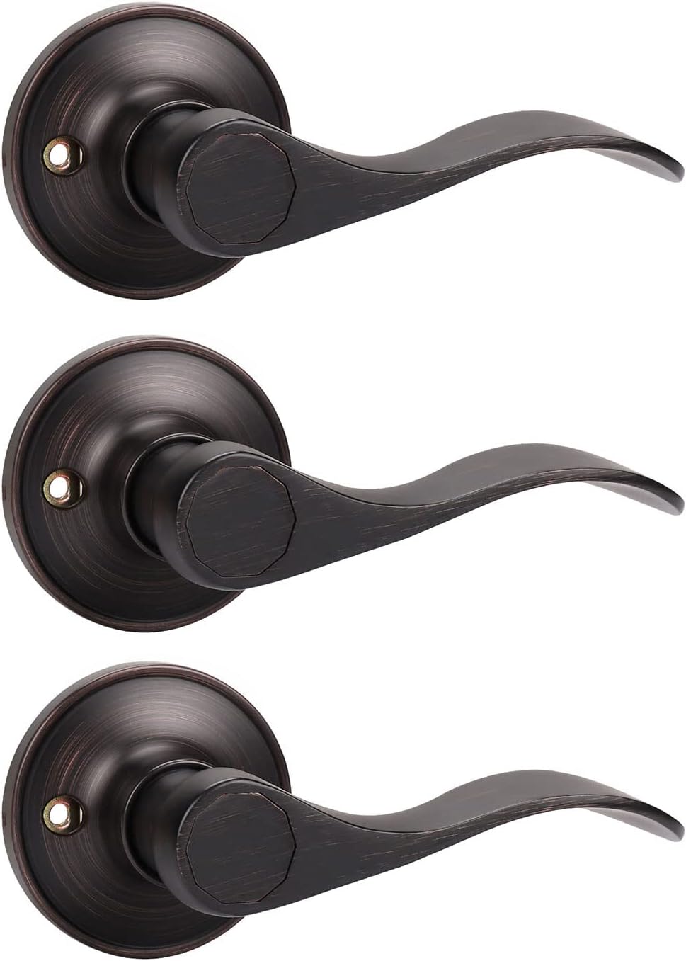 6 Pack Oil Rubbed Bronze Passage Door Levers D2982