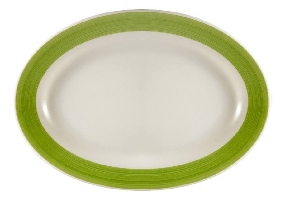 Green Rainbow Rolled Edge 15-12-inch by 10-Inch Plate E807011