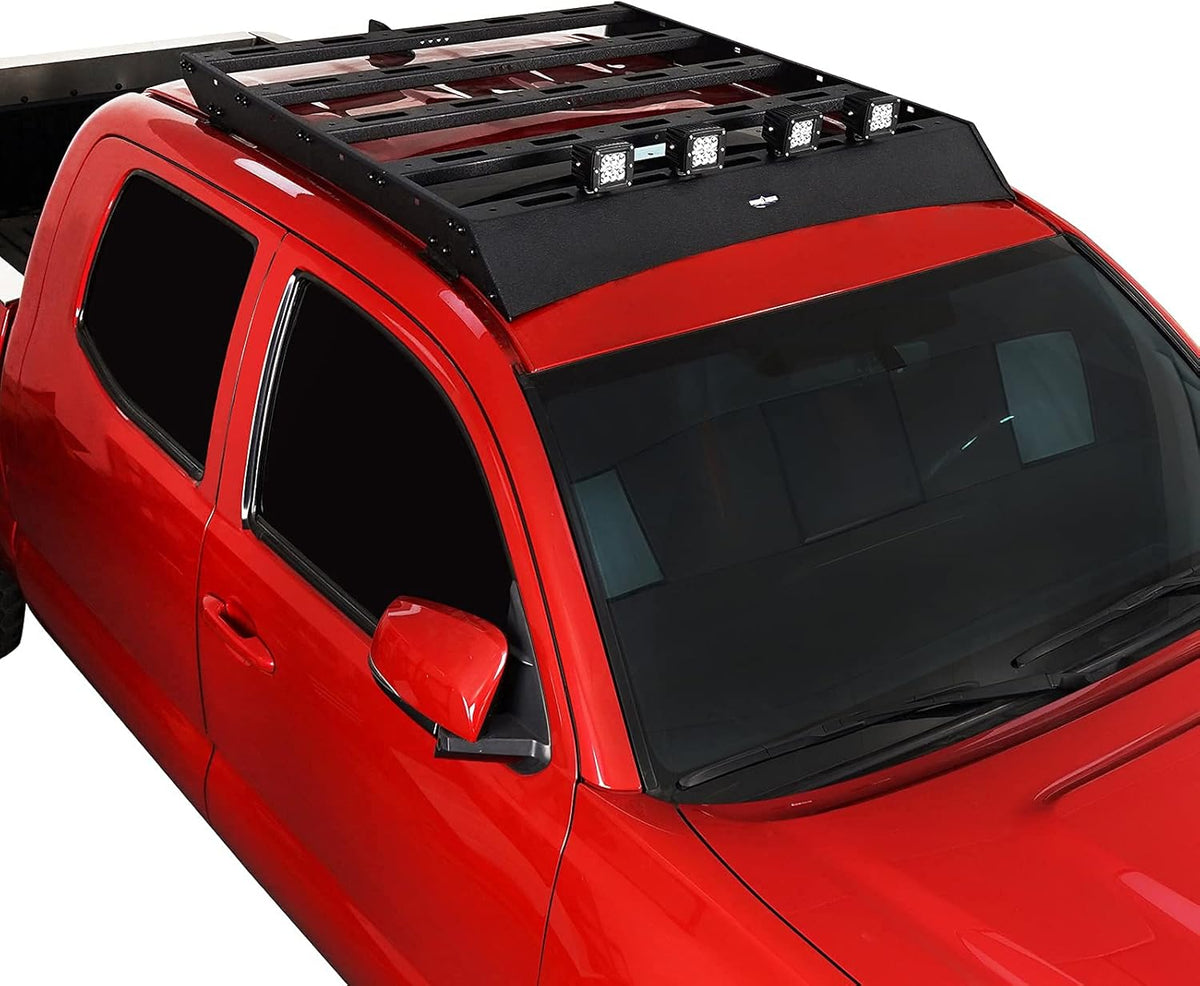 Roof Rack Cargo Carrier Crossbars Basket with LED Lights for Toyota Tacoma 05-22 Access Cab 2nd 3rd Gen Pickup Truck L931