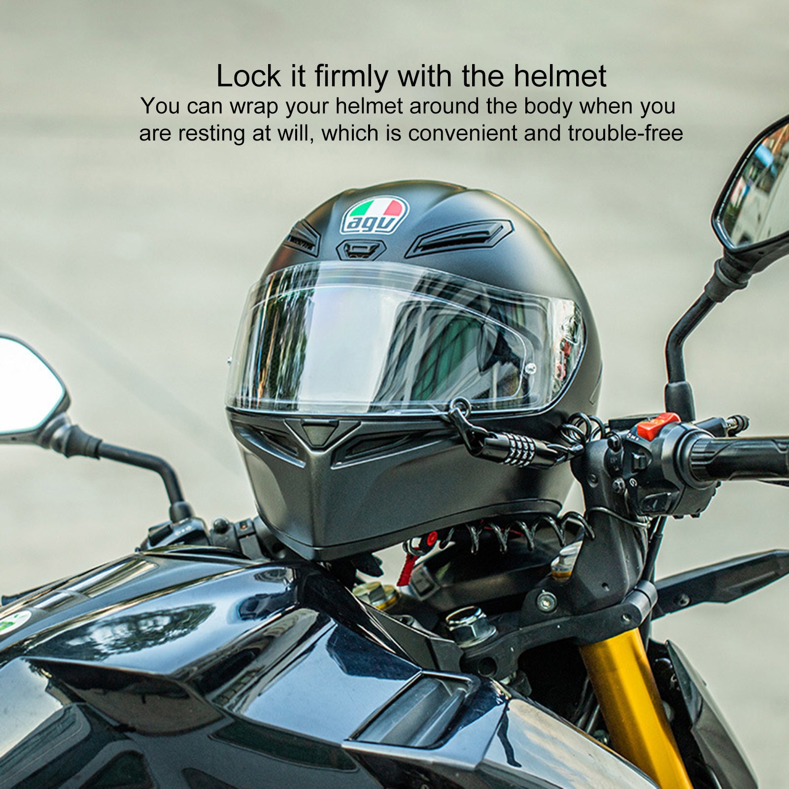 Motorcycle Helmet Lock Resettable Bike Wheel Lock G240090