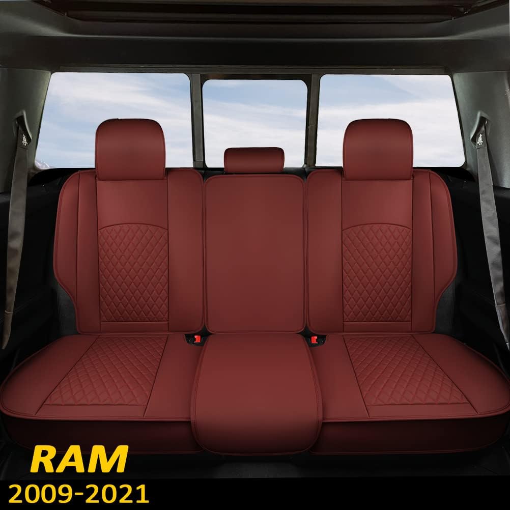 Grey Faux Leather Front Seat Covers for Dodge RAM Pickup Trucks A4106
