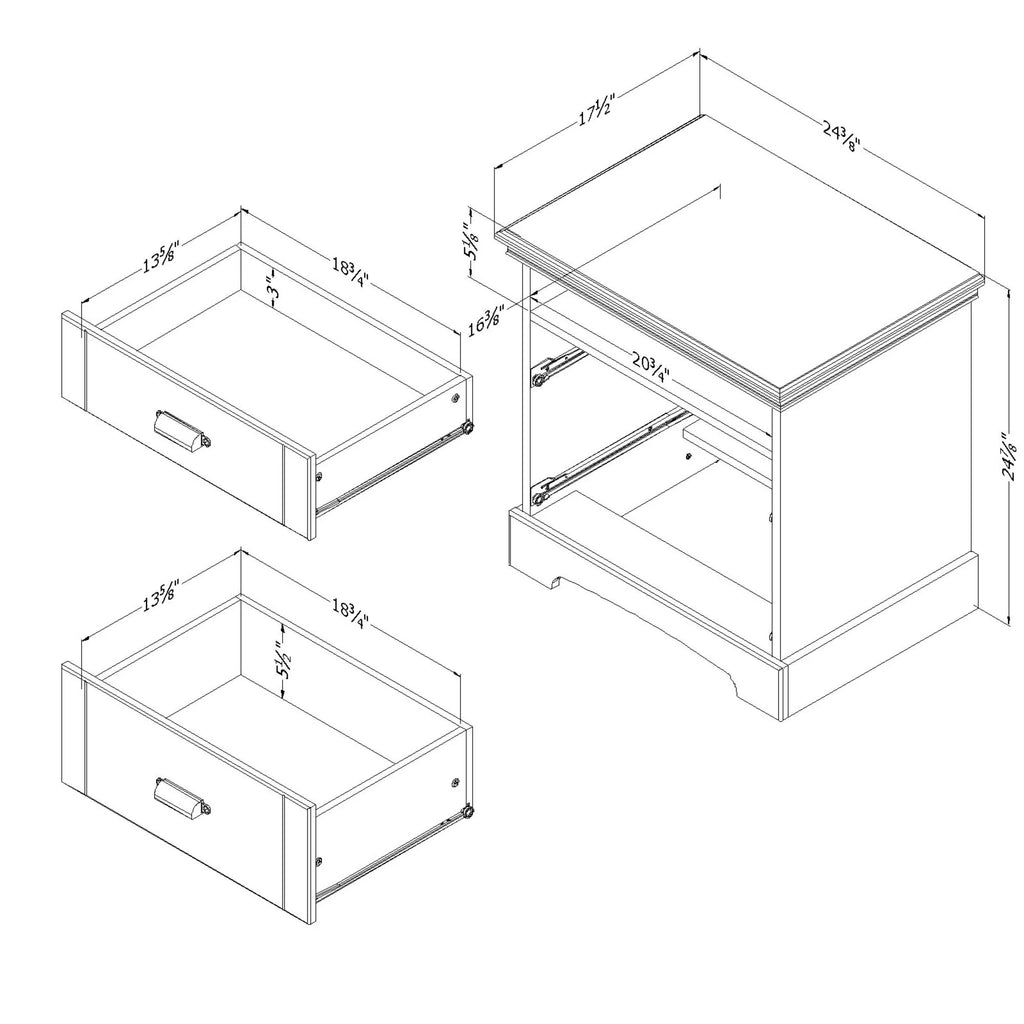 White 2-Drawer Nightstand H95992
