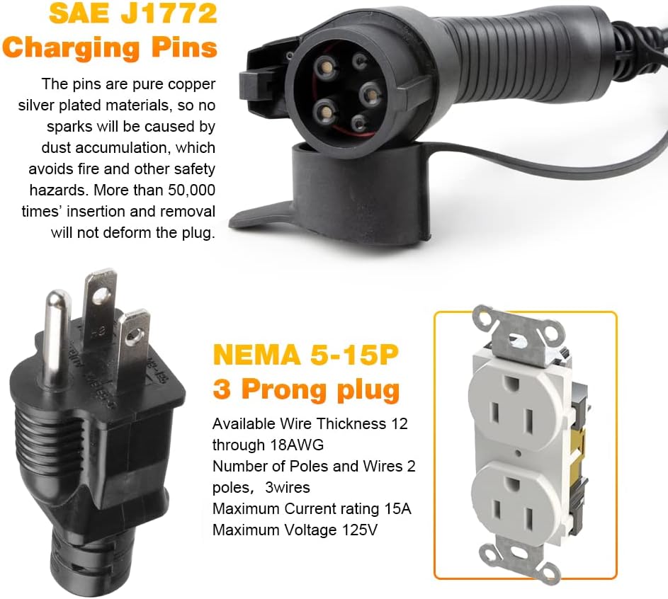 20ft 15A Portable EV Charger N7516