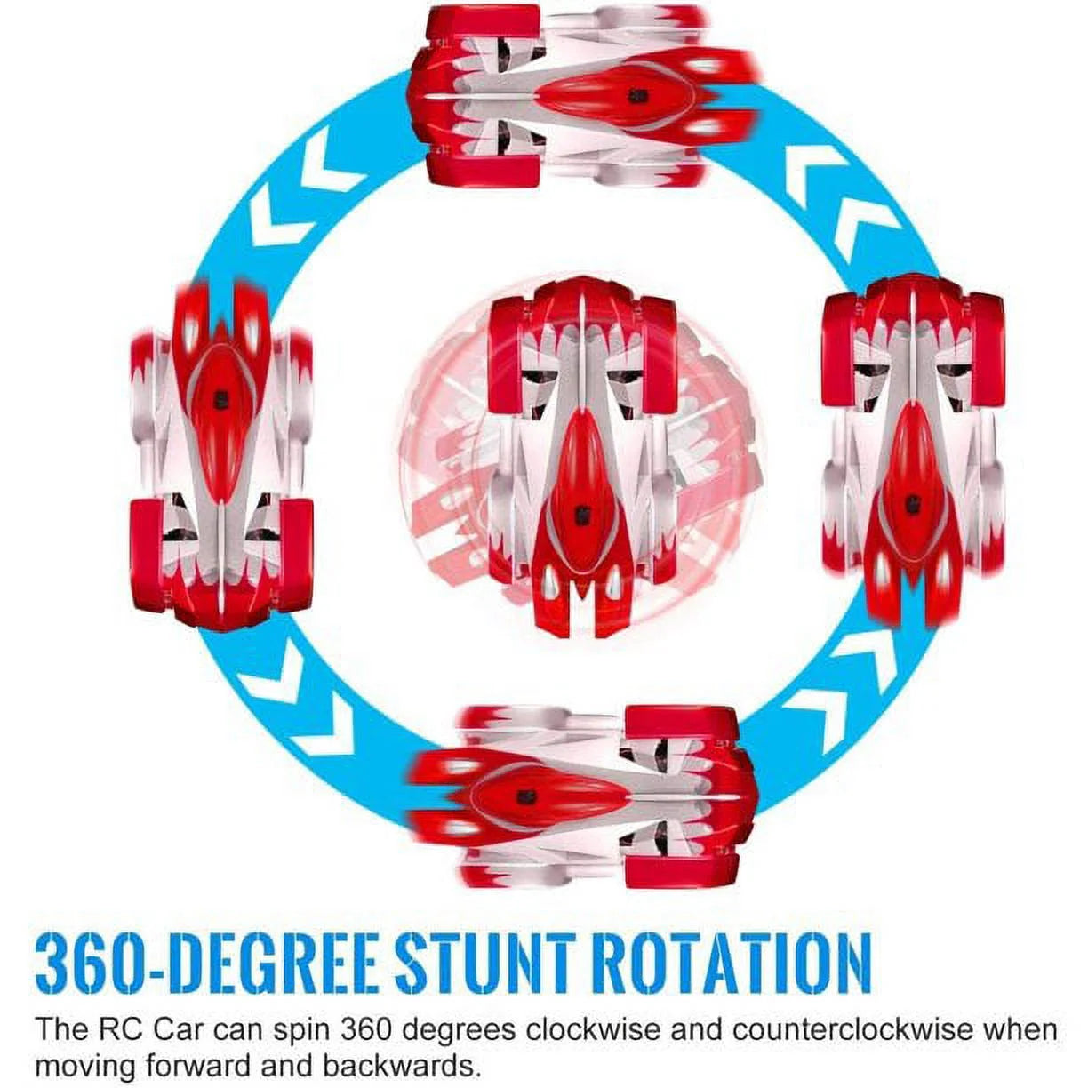 Red Rechargeable RC Stunt Car Toy T2104