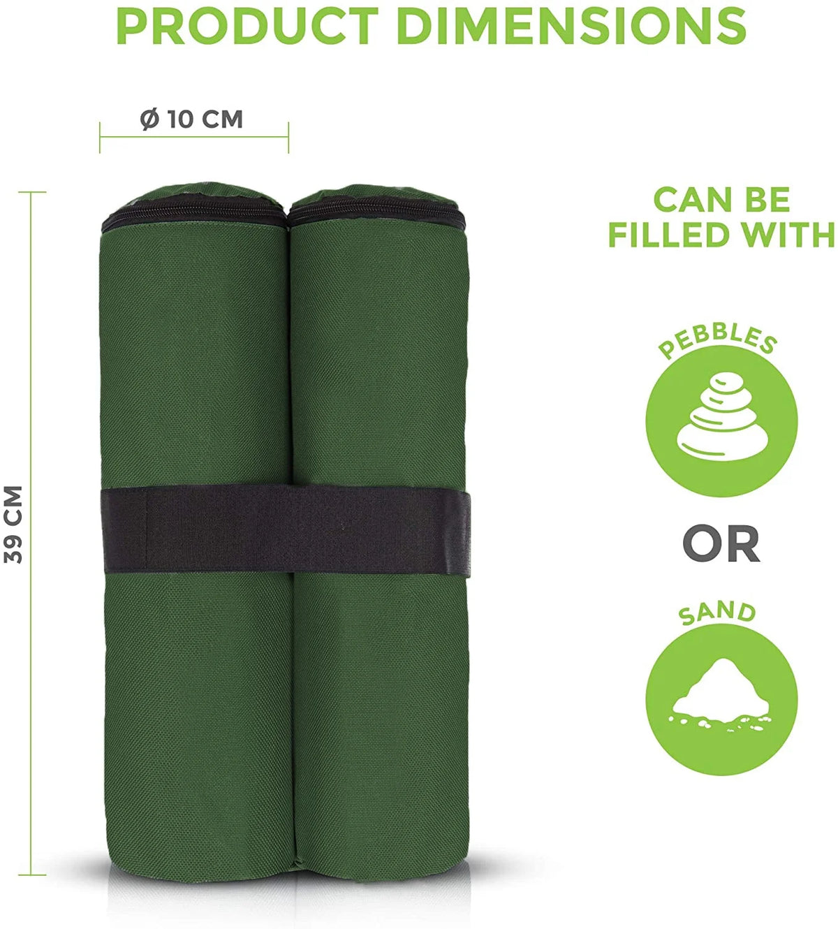 4PCS Green 30lb Canopy Weight Bags N5647