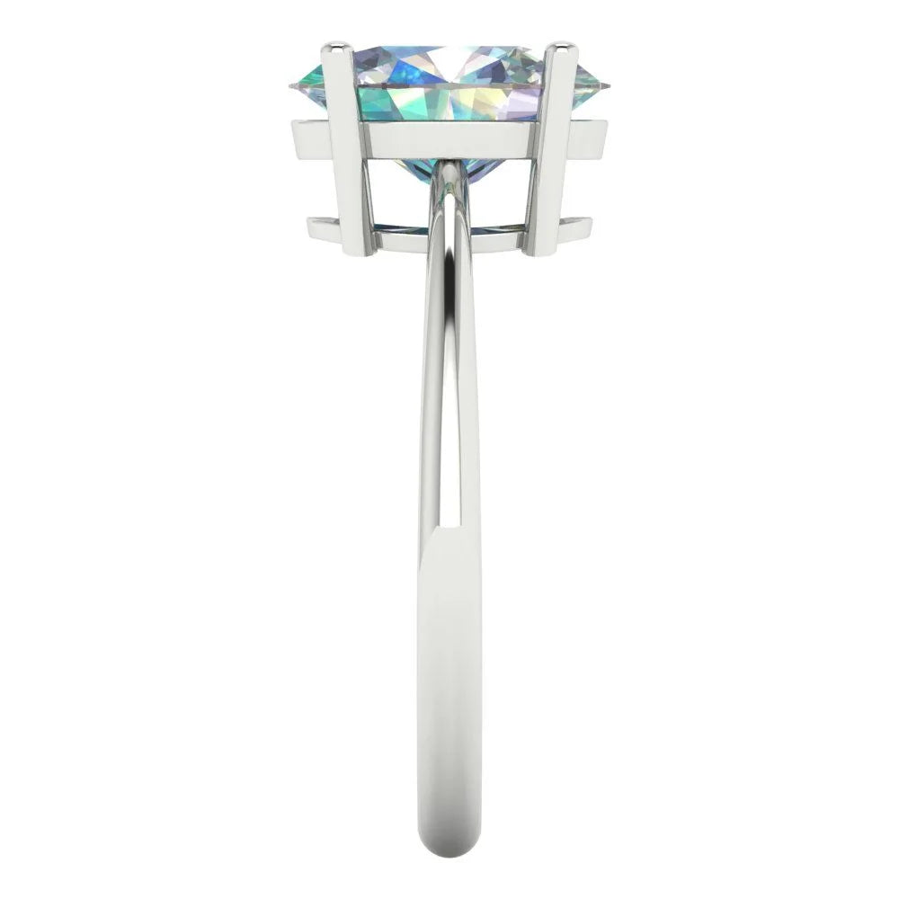 18K White Gold Solitaire Ring V5841