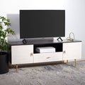 Black and White Washed Media Stand A80366