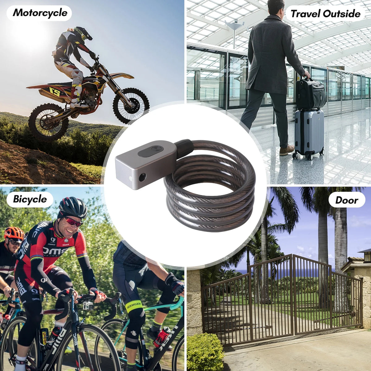 Cable Combination Lock with Built-in Battery R362