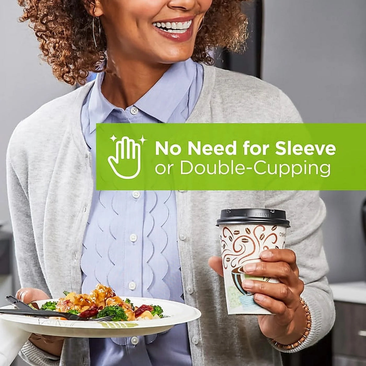 12oz Paper Hot Cups & Lids, 50/Pack J2791