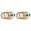 20 PCS Natural Rope Wooden Ring Toss Game Outdoor Playsets A30205